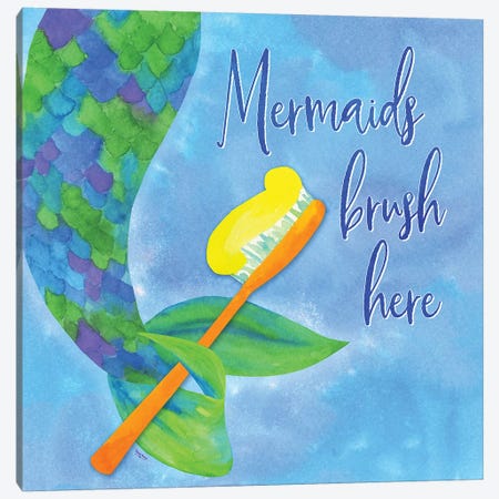 Mermaid Life -Bath I Canvas Print #TRE32} by Tara Reed Canvas Print