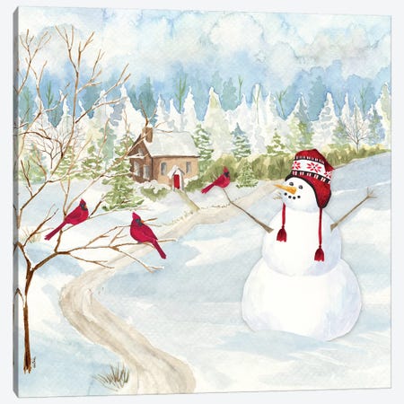 Snowman Christmas I Canvas Print #TRE347} by Tara Reed Canvas Art