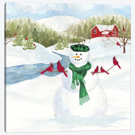 Snowman Christmas II Canvas Print #TRE348} by Tara Reed Art Print