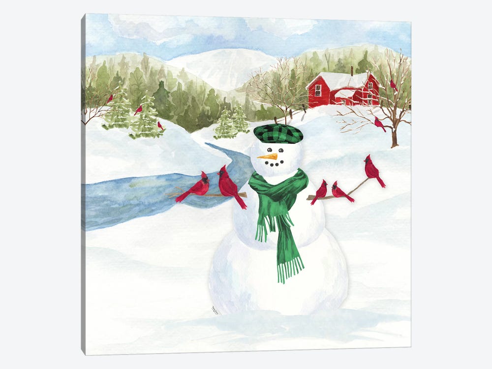 Snowman Christmas II by Tara Reed 1-piece Canvas Artwork