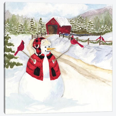 Snowman Christmas III Canvas Print #TRE349} by Tara Reed Canvas Art Print