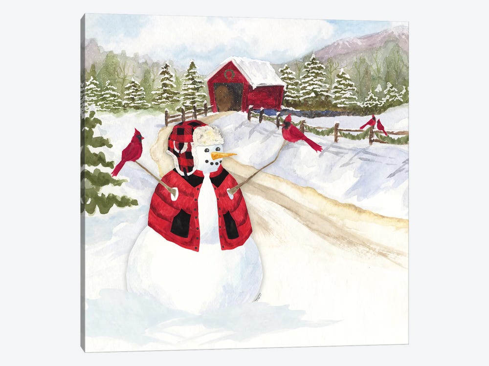 Snowman Christmas III by Tara Reed 1-piece Canvas Print
