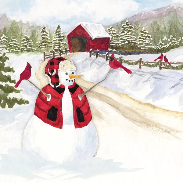 Cardinals: Snowman Christmas III by Tara Reed