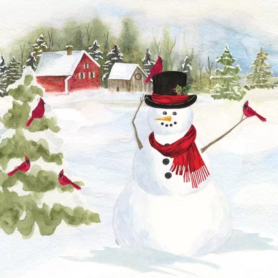 Snowman Christmas IV by Tara Reed metal wall art