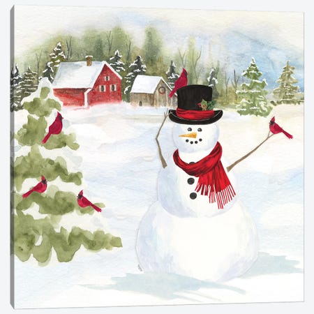 Snowman Christmas IV Canvas Print #TRE350} by Tara Reed Canvas Art