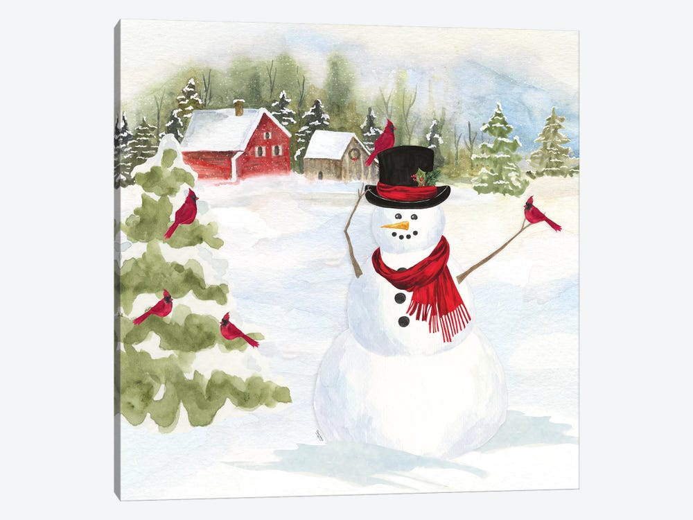 Snowman Christmas IV by Tara Reed 1-piece Canvas Print