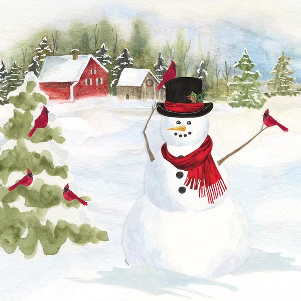 Cardinals: Snowman Christmas IV by Tara Reed