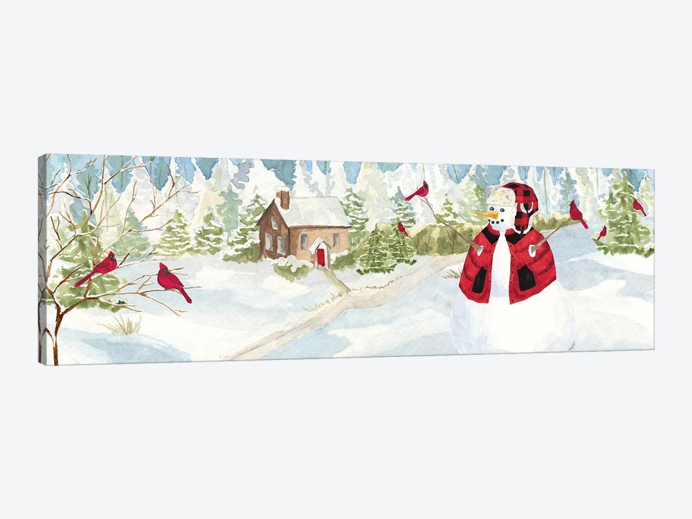 Snowman Christmas panel I by Tara Reed 1-piece Canvas Print