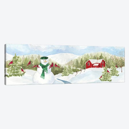 Snowman Christmas panel II Canvas Print #TRE353} by Tara Reed Canvas Artwork