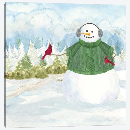 Snowman Christmas V Canvas Print #TRE356} by Tara Reed Canvas Art Print