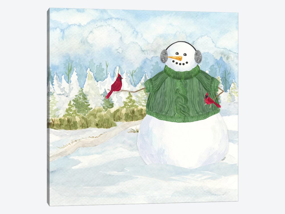 Snowman Christmas V by Tara Reed 1-piece Canvas Art Print