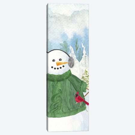 Snowman Christmas vertical I Canvas Print #TRE357} by Tara Reed Canvas Art Print