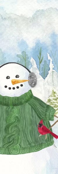 Cardinals: Snowman Christmas vertical I by Tara Reed