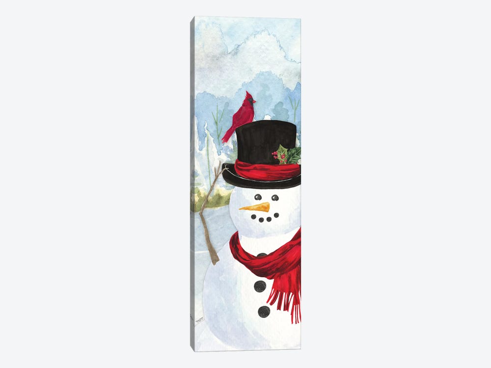 Snowman Christmas vertical II by Tara Reed 1-piece Art Print