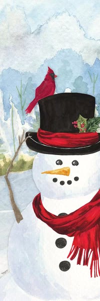 Cardinals: Snowman Christmas vertical II by Tara Reed