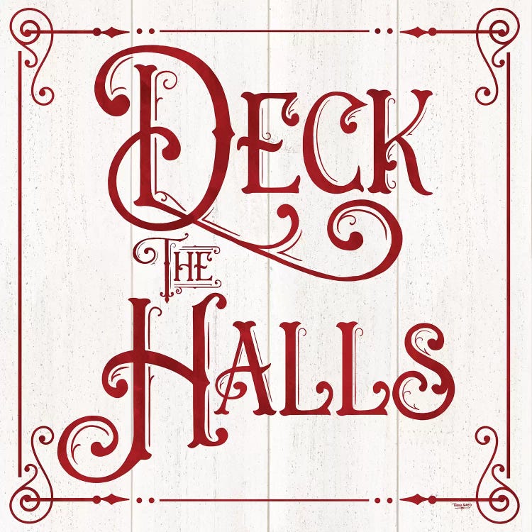 Vintage Christmas Signs II-Deck the Halls by Tara Reed wall art