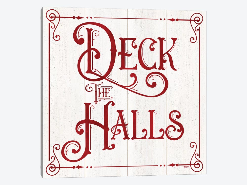 Vintage Christmas Signs II-Deck the Halls by Tara Reed 1-piece Canvas Art