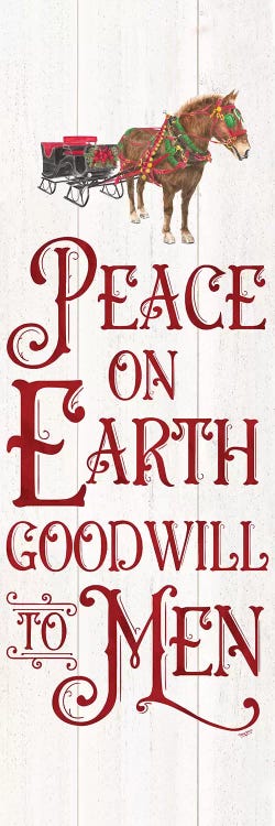 Vintage Christmas Signs panel III-Peace on Earth