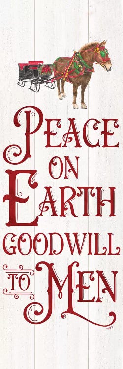 Vintage Christmas Signs panel III-Peace on Earth by Tara Reed wall art