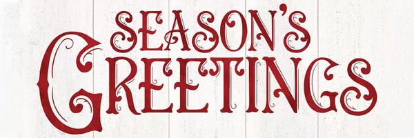 Vintage Christmas Signs panel II-Seasons Greetings