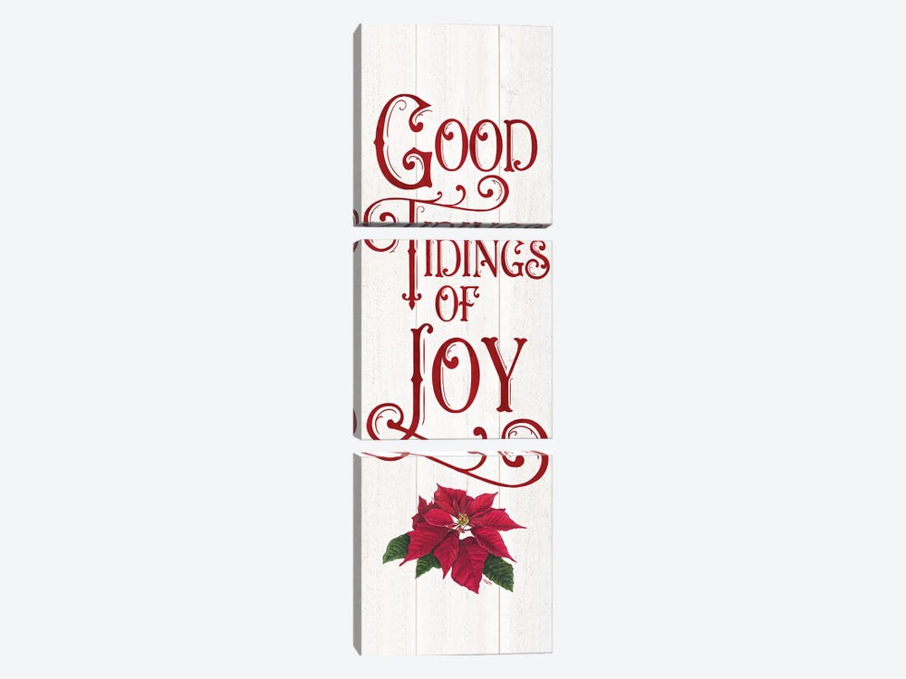 Vintage Christmas Signs panel IV-Tidings of Joy by Tara Reed 3-piece Canvas Art