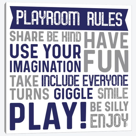 Playroom Rules II Canvas Print #TRE383} by Tara Reed Canvas Print