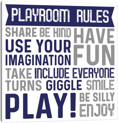 Playroom Rules II Canvas Art Print - Playroom Art
