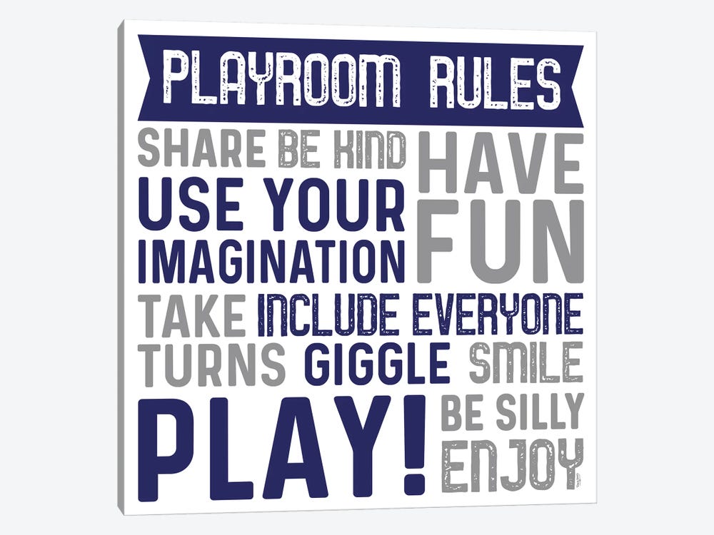 Playroom Rules II by Tara Reed 1-piece Canvas Print