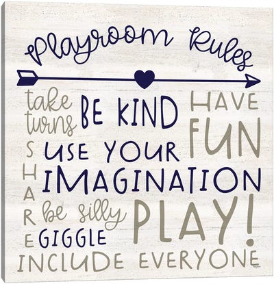 Playroom Rules III Canvas Art Print - Kindness Art