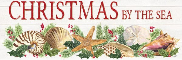 Coastal Christmas: Christmas By the Sea Panel sign by Tara Reed