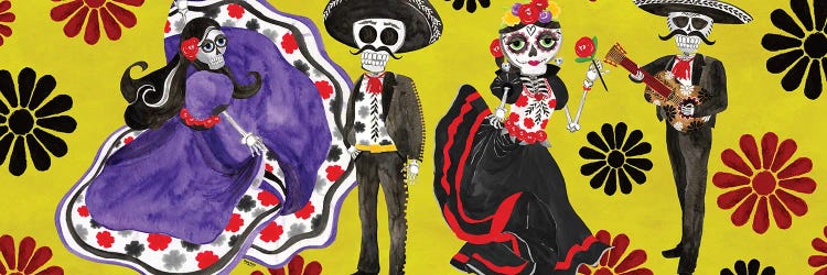 Day Of The Dead Panel II - Sugar Skull Couples by Tara Reed wall art