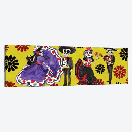Day Of The Dead Panel II - Sugar Skull Couples Canvas Print #TRE394} by Tara Reed Canvas Art Print