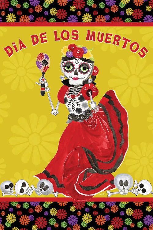 Day Of The Dead Portrait II - Dancing Woman by Tara Reed wall art