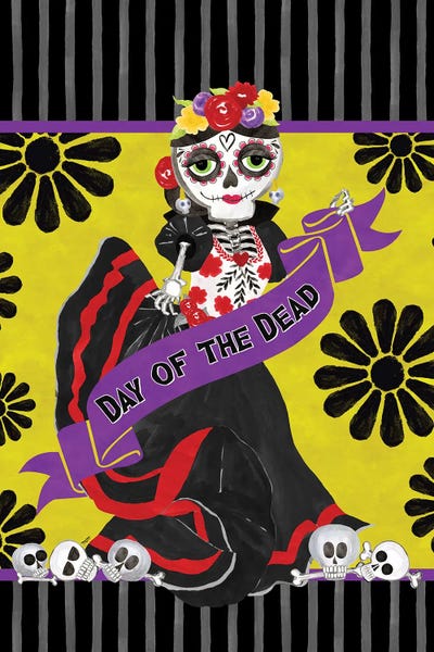 Skeletons: Day Of The Dead Portrait IX by Tara Reed