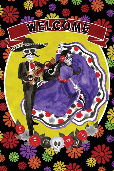 Skeletons: Day Of The Dead Portrait VIII - Sugar Skull Couple by Tara Reed