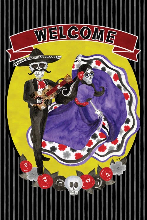 Day Of The Dead Portrait VII - Sugar Skull Couple by Tara Reed wall art
