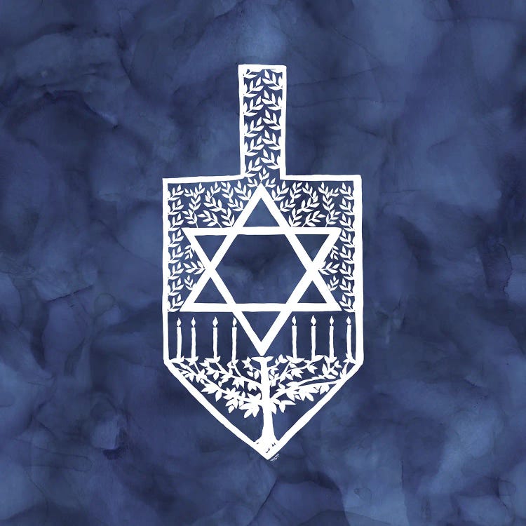 Festival of Lights blue I-Dreidel by Tara Reed wall art