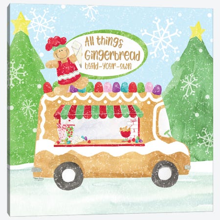 Food Cart Christmas I Gingerbread Canvas Print #TRE422} by Tara Reed Canvas Art