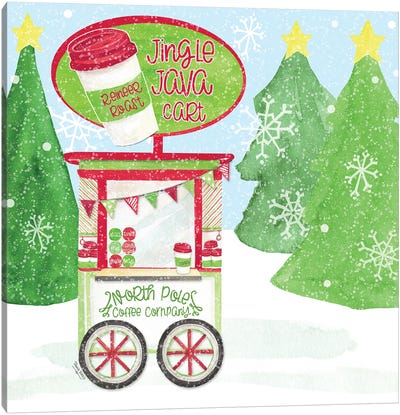 Food Cart Christmas II Jingle Java Canvas Art Print - Holiday Eats & Treats