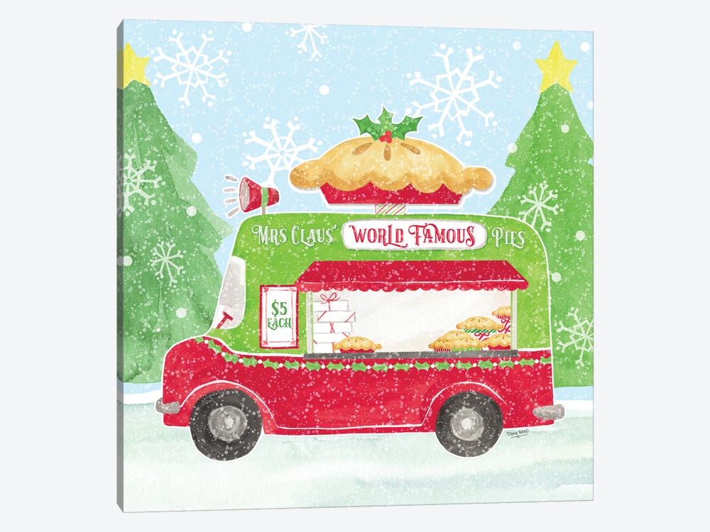 Food Cart Christmas III Mrs Clause Pies by Tara Reed 1-piece Canvas Print
