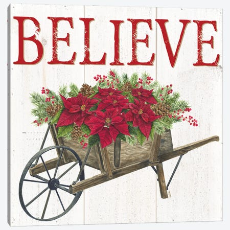 Home for the Holidays Believe Canvas Print #TRE433} by Tara Reed Canvas Art Print