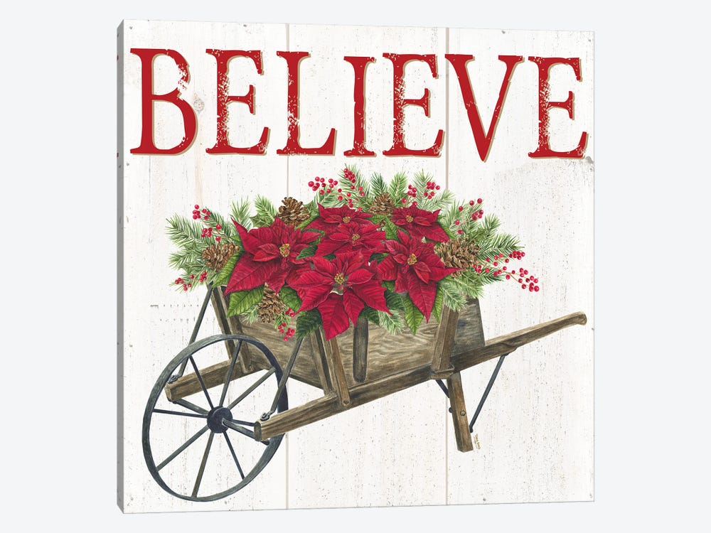Home for the Holidays Believe by Tara Reed 1-piece Canvas Art Print