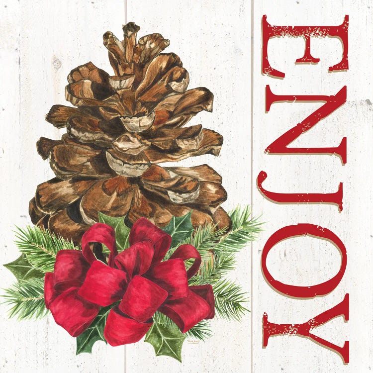 Home for the Holidays Enjoy Pine cone by Tara Reed wall art
