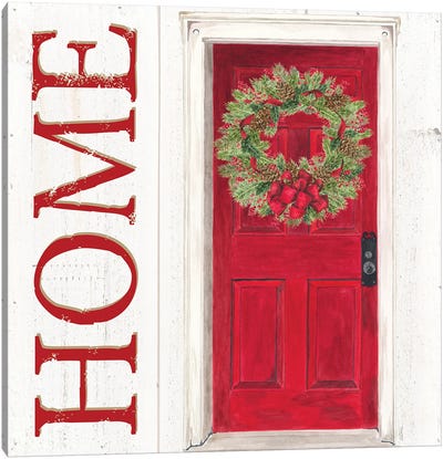 Home for the Holidays Home Door Canvas Art Print - Home for the Holidays