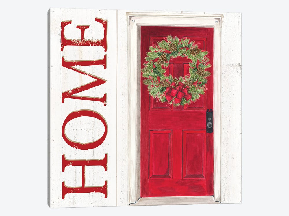 Home for the Holidays Home Door by Tara Reed 1-piece Canvas Artwork