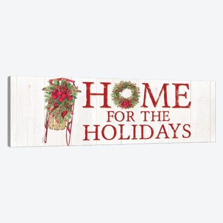 Home for the Holidays Sled Sign Canvas Print #TRE439} by Tara Reed Canvas Print