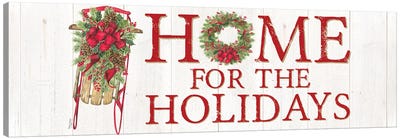 Home for the Holidays Sled Sign Canvas Art Print - Home for the Holidays