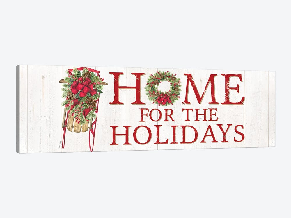 Home for the Holidays Sled Sign by Tara Reed 1-piece Canvas Print