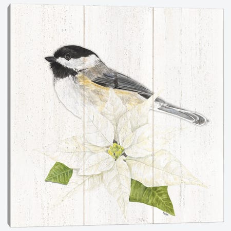 Peaceful Christmas Chickadee II Canvas Print #TRE441} by Tara Reed Canvas Artwork