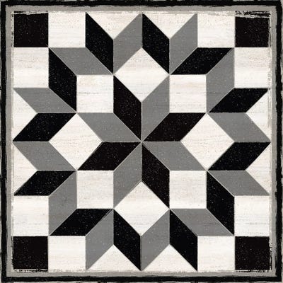 Black & White Quilt Block I by Tara Reed metal wall art